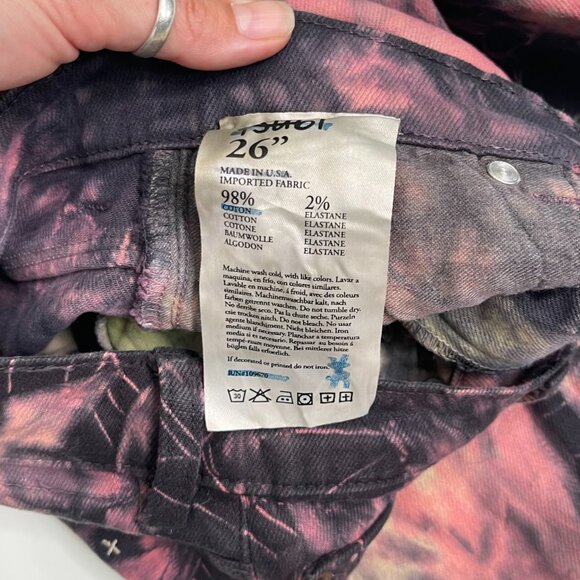 Ksubi Skinny Jeans 26 Multicolor Tie Dye Acid Wash Stretch High Rise USA Made - Picture 6 of 10